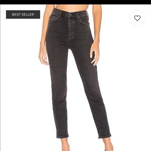 AGOLDE Nico high rise cropped button fly jeans